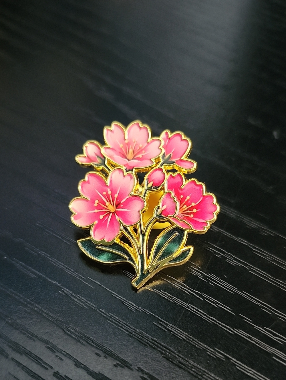 Pink Floral Enamel Pin Brooch - Women Jewelry